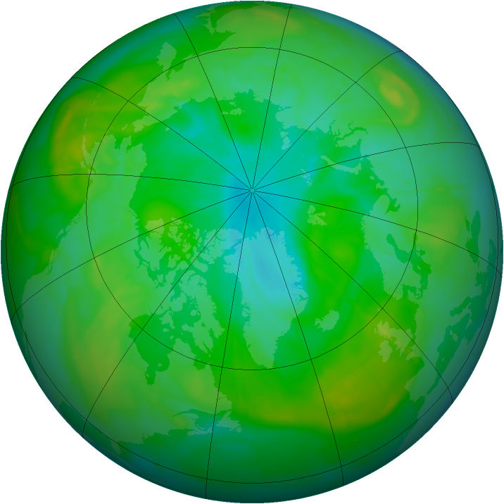Arctic ozone map for 22 July 2009
